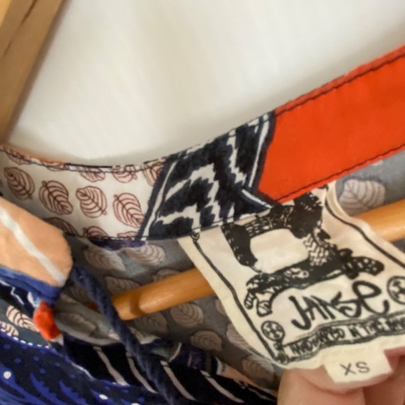 Jaase boho tassel‎ tie bell sleeve blouse top XS - Picture 4 of 6